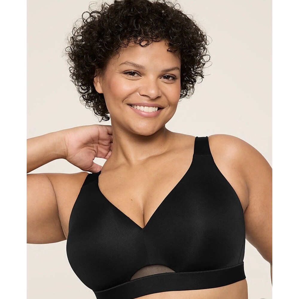 Lane Bryant Cacique Black Comfort Bliss Lightly Lined Full Coverage Bra -34H-NWT